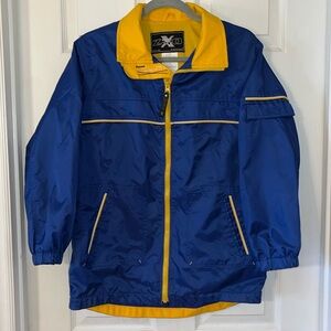 Youth Below Zero X Windbreaker Jacket, Large 14/16, blue, gold